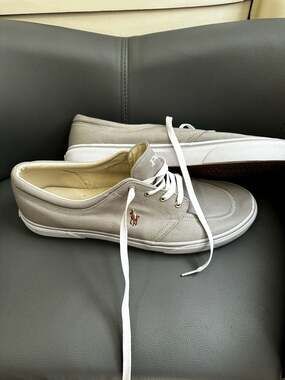 Polo Ralph Lauren Faxon X Men's Low-Top Canvas Sneakers Grey Size 14